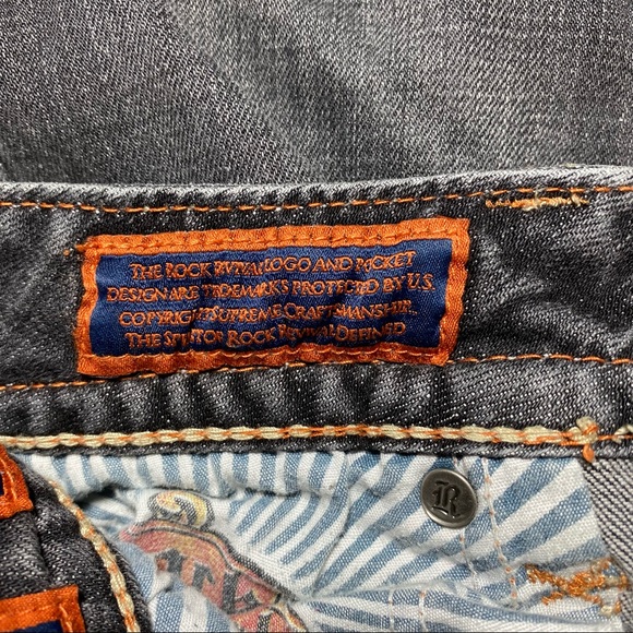 Rock Revival Debbie Boot Cut Stretch Jeans Pocket Flaps Embroidered Size 27 - Picture 9 of 12